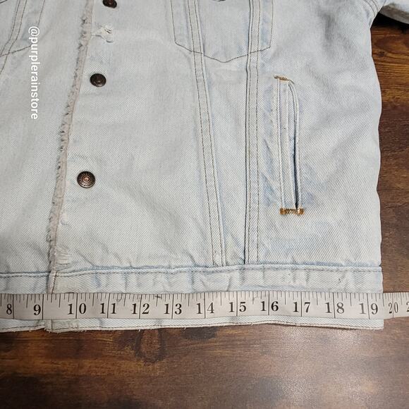 Vtg Levi's Denim Sherpa Trucker Jacket M Light Wash USA 70's Hipster Streetwear - Picture 11 of 15